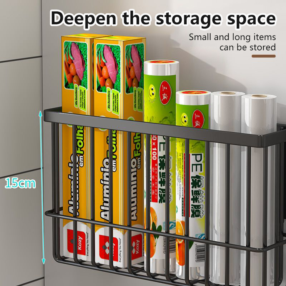 Multifunctioneel magnetisch koelkastopbergrek Geen punch Ruimtebesparend Papieren handdoekhouder Muurhangende mand Keukenorganizer