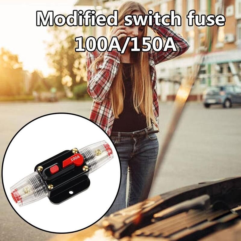 for DC 12V/24V 100A/150A Car Audio Inline Circuit Breaker Manual Holder Breaker Circuit Switch Reset Car Fuse Reset Fuse S8Z2