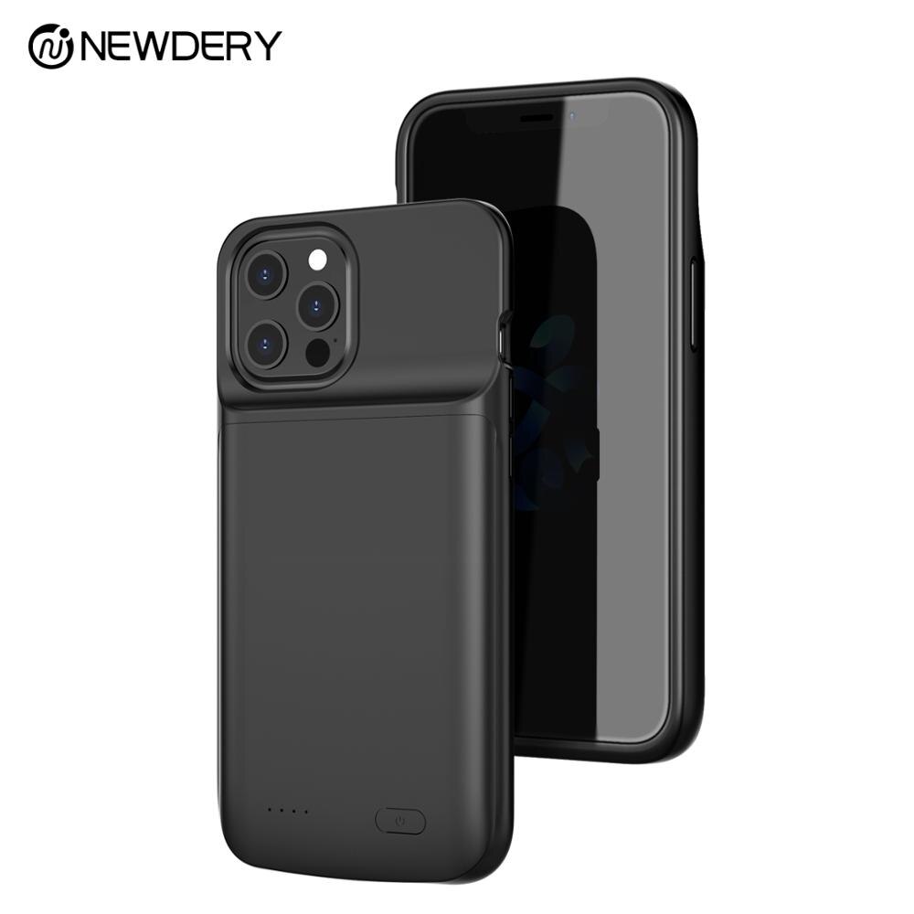 Newdery custodia di ricarica portatile per il iphone 12 mini 4700mAh Molle di TPU + PC di progettazione caso di alimentazione per iphone 12/12 pro ,12 pro max nero