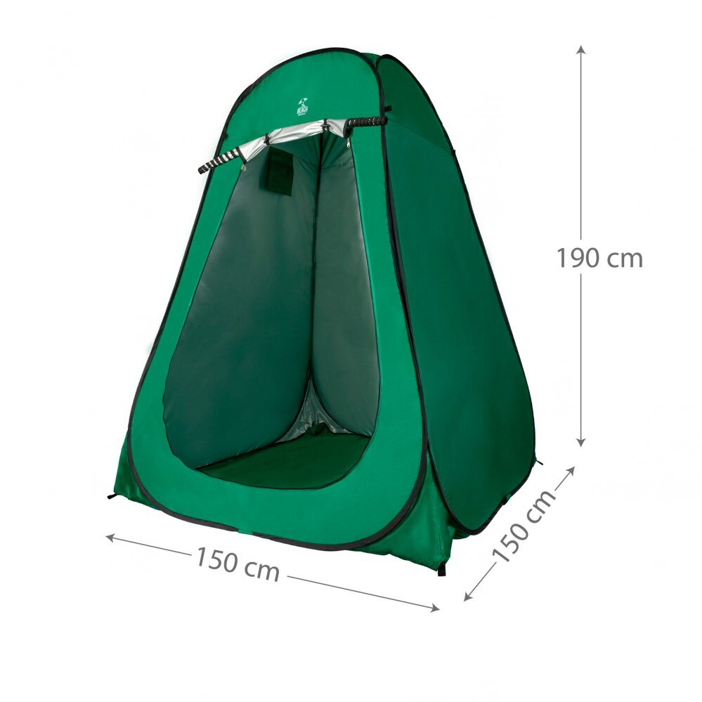 Tienda ducha cambiador para camping con suelo Aktive 150x150x190 cm Verde