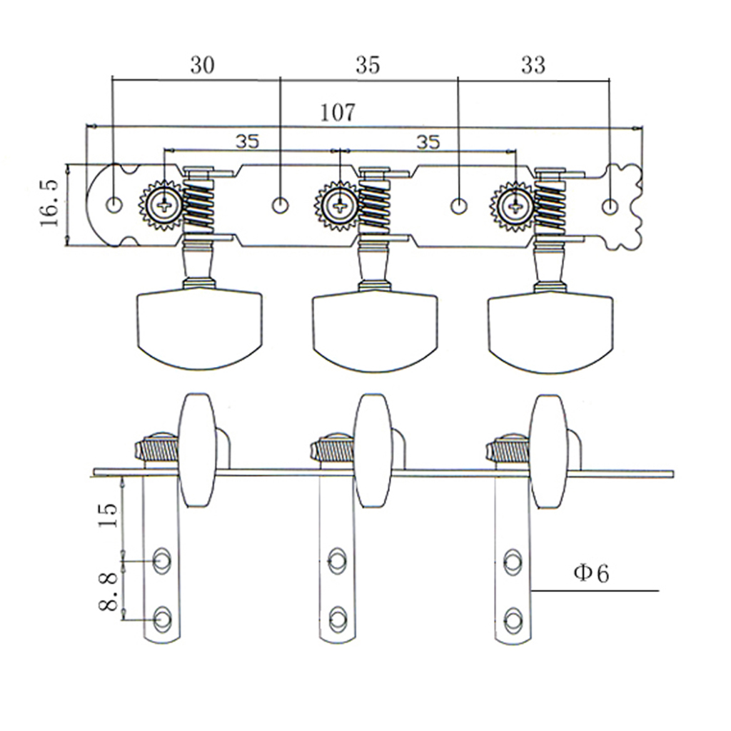 3 r 3l guitar string tuning peg tuners knap til klassisk akustisk folk guitar