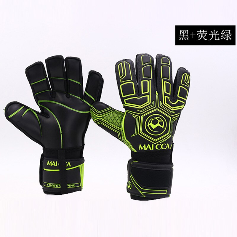 Goalkeeper Gloves with Fingertips Adult Children Goalkeeper Gloves Thick Latex Slippery Football Training: Blue / 9