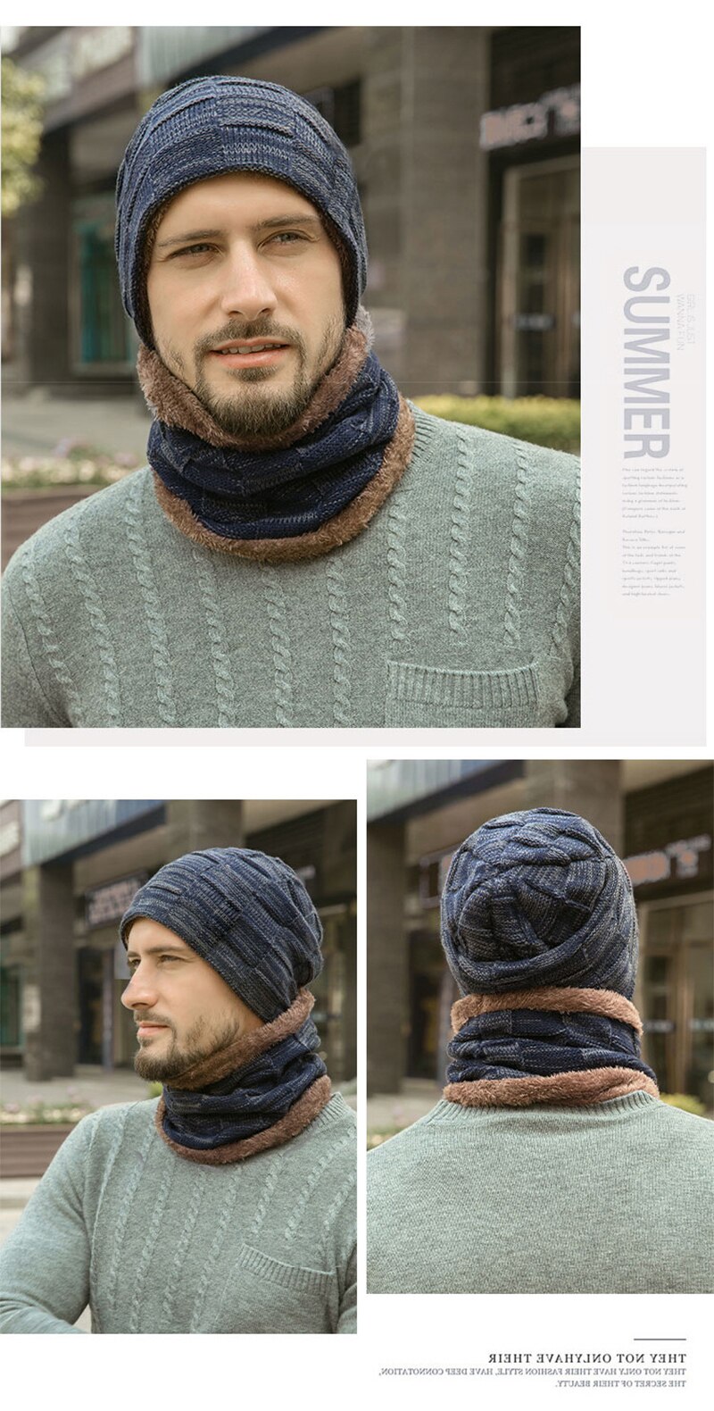 Winter Beanie Hoeden Sjaal Set Warme Muts Skull Cap Halswarmer Met Dikke Fleece Gevoerde Winter Hoed En Sjaal voor Mannen Vrouwen