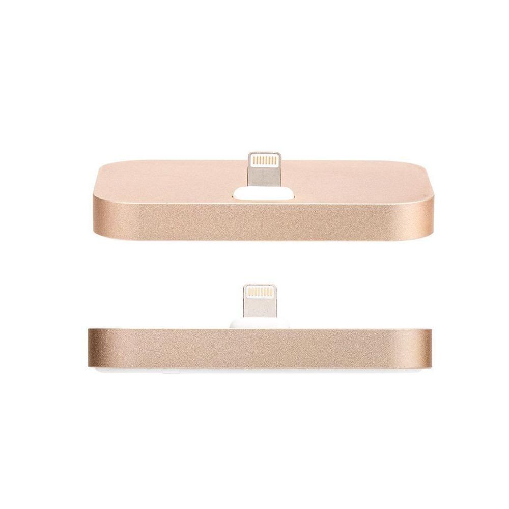 5 V/2A USB câble socle de charge berceau Dock Station de chargeur de synchronisation pour iPhone 5/5 S/SE 6 6S 7 Plus support de chargeur de bureau: Gold