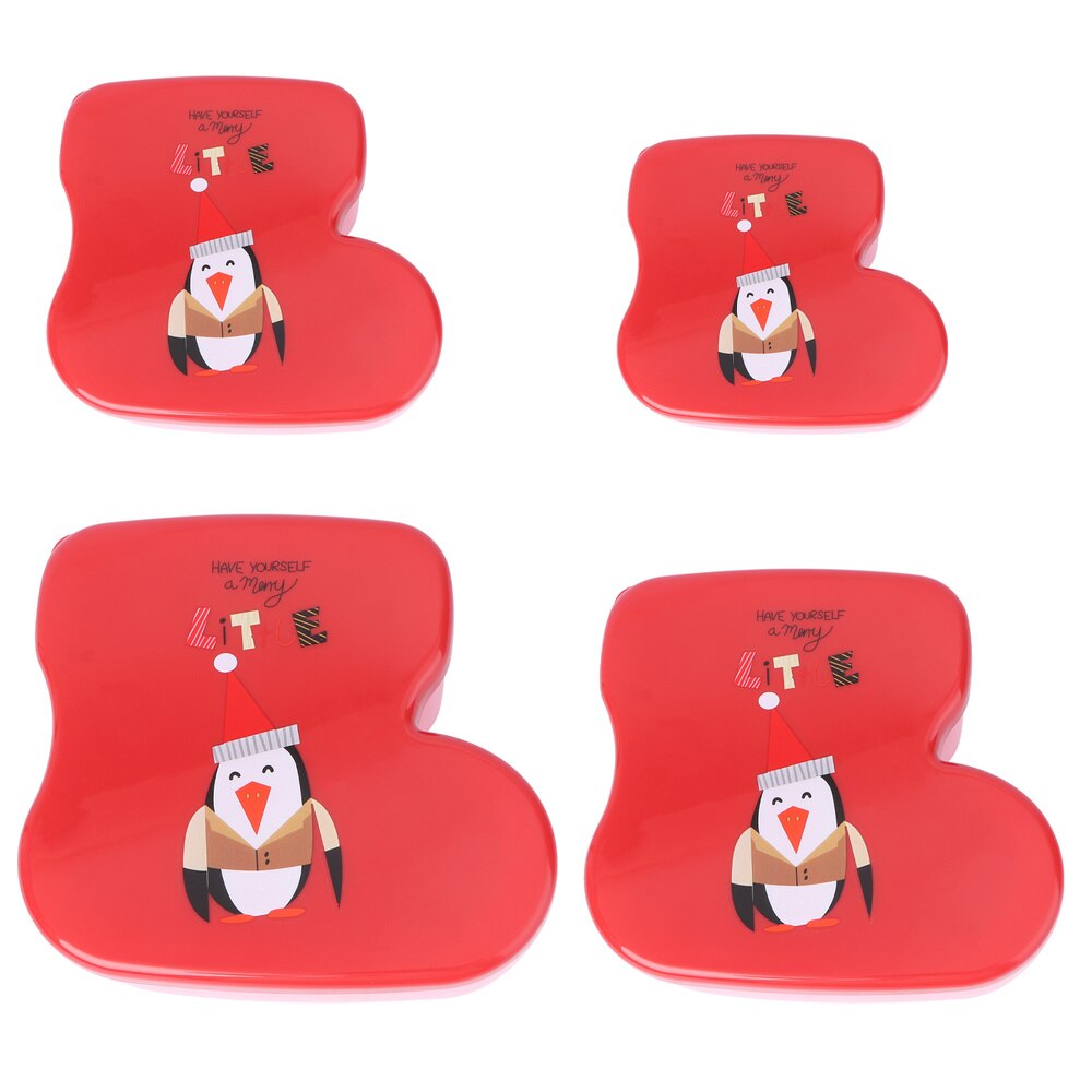 4Pcs Christmas Cartoon Reusable Storage Box Candy Box Candy Case Box Decor for Hotel Bar Party Home: Red