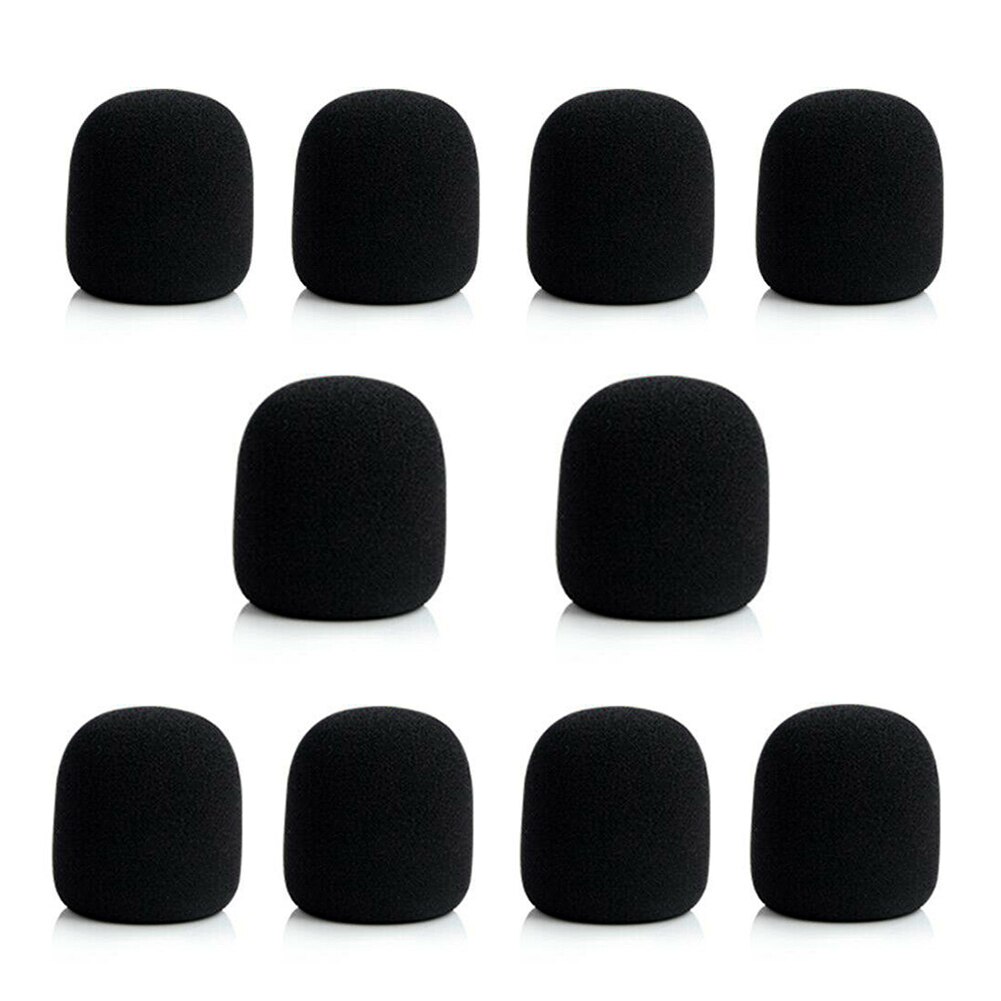 10Pcs Microfoon Foam Mic Spons Cover Professionele Studio Voorruit Mic Caps Microfoon Spons Foam Mic: Black