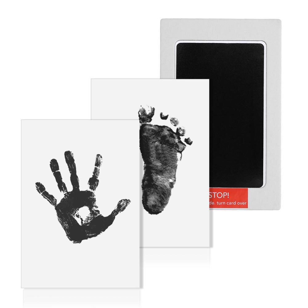 Baby Care Niet Giftig Baby Handafdruk Footprint Opdruk Kit Baby Souvenirs Casting Pasgeboren Voetafdruk Stempelkussen Baby Klei Speelgoed: new black