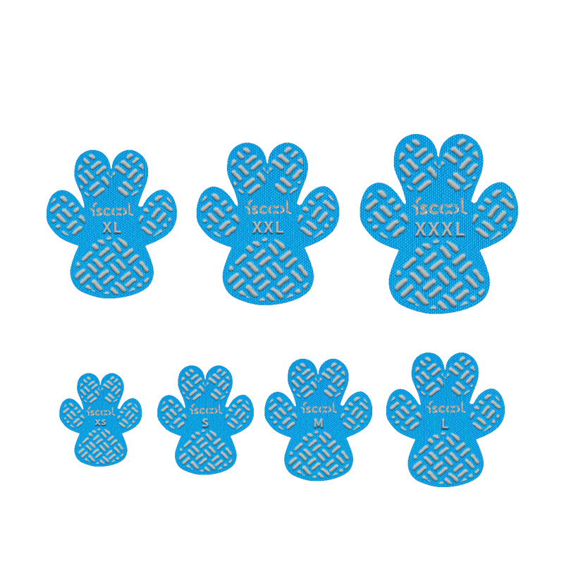 Dog Paw Stickers For Outdoor Walking All Weather Dog Adhesive Foot Pads Disposable Pet Shoes Dog Supplies: XL / Blue