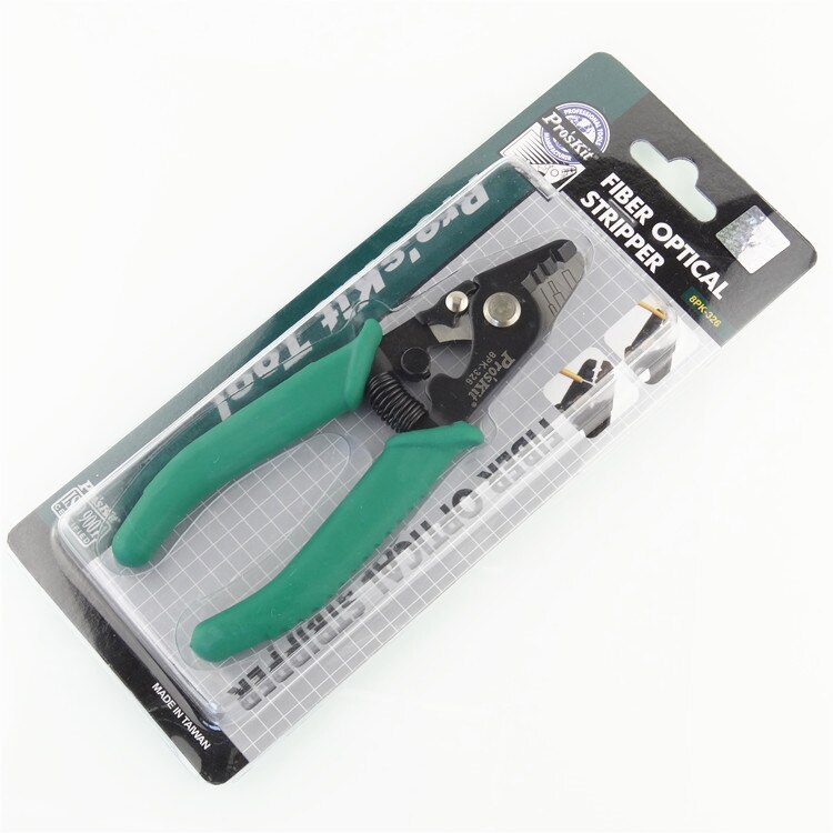 Proskit 8PK-326 Klem Fiber Striptang 8PK-326 Tri-Hole Fiber Optic Stripper 8PK-326 Ftth Fiber Draad Stripper 1Pcs