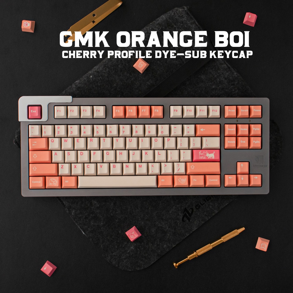 Pbt 137 key clone gmk orange boi keycaps cherry profile dye-sub mekanisk tangentbord keycap för mx switch med 6.25u 7u blanksteg