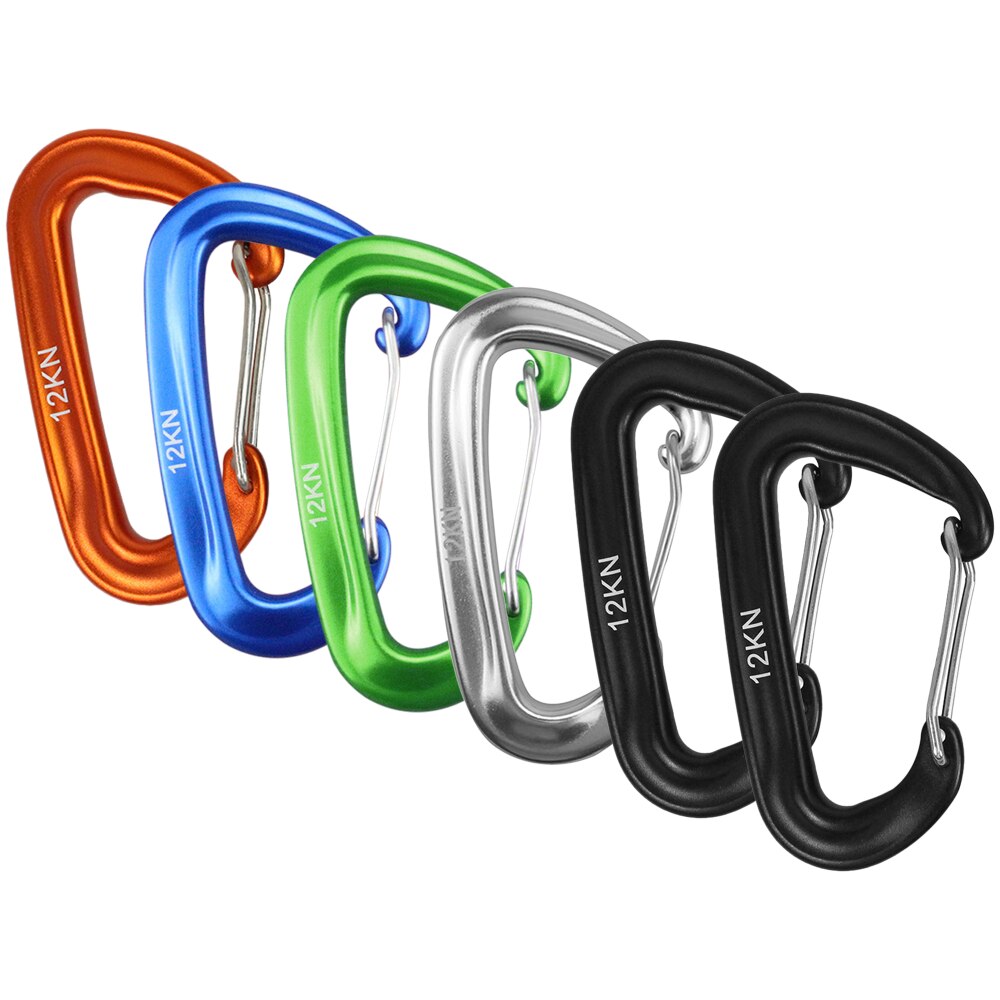 6 PCS Carabiner 12KN Heavy Duty Carabiner Clips Keychain Climbing Snap Clip Lock Buckle Hook for Hammocks Camping Hiking: Multicolor