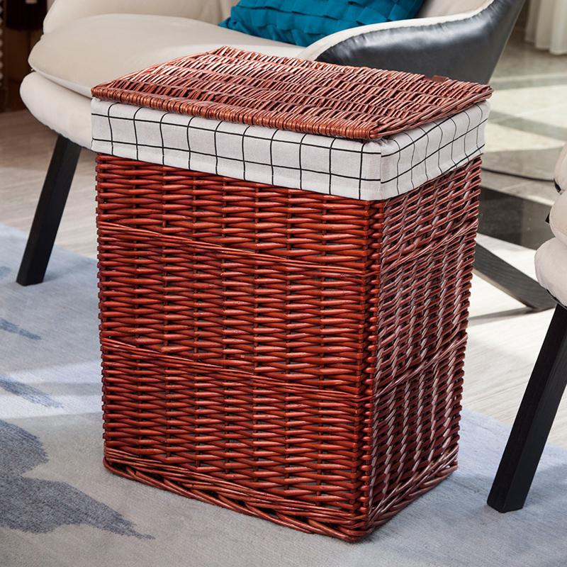 Förvaringskorg för smutskläder rottingkorg extra stor tvättkorgskorg med lock pottbutik klädförvaringskorg: 45 x 35 x 57cm 2