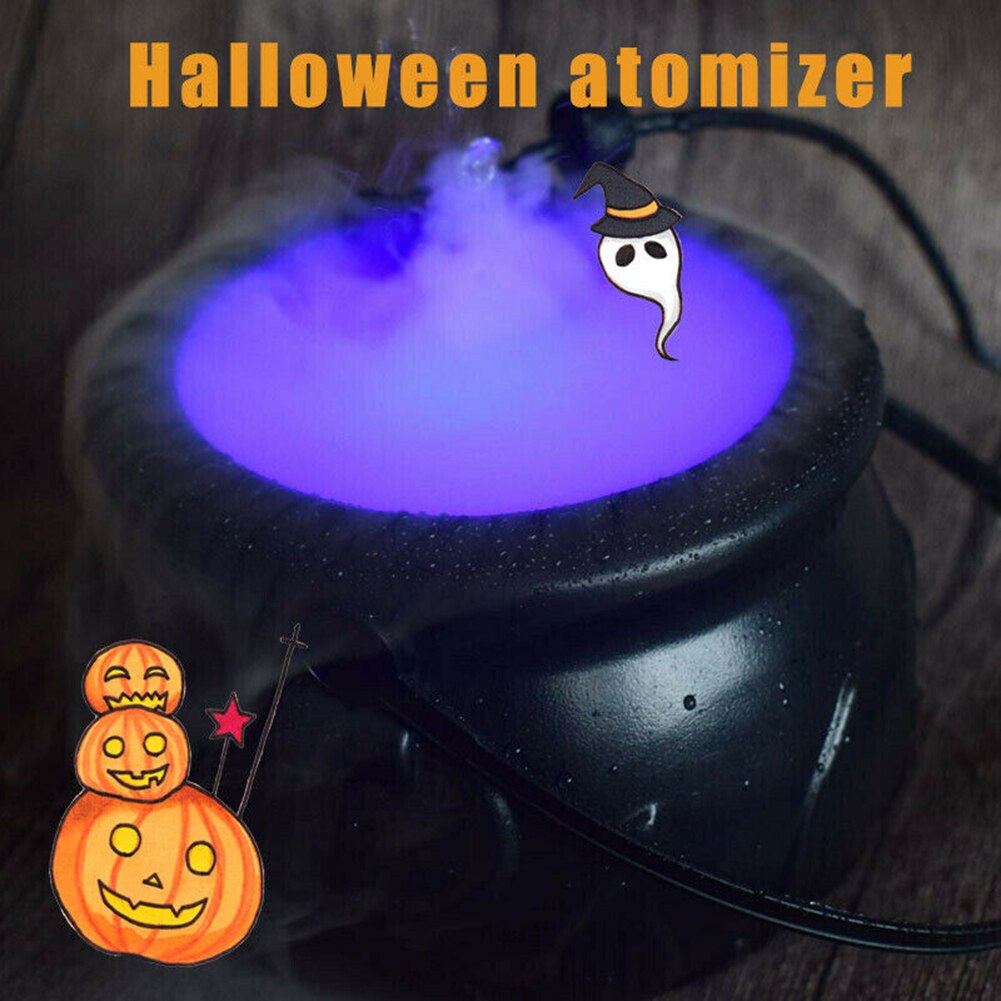 Halloween sorcière Pot fumée Machine humidificateur à LED changement de couleur effrayant décor Halloween fête bricolage scène mise en page blague jouet