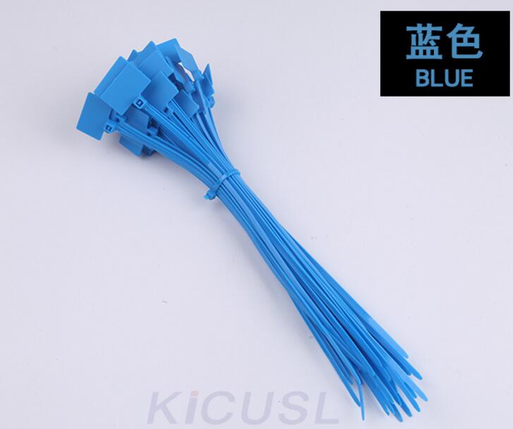 10PCS 4*150mm sign cable tie Plastic cable tie tag tied mark tie: BLUE
