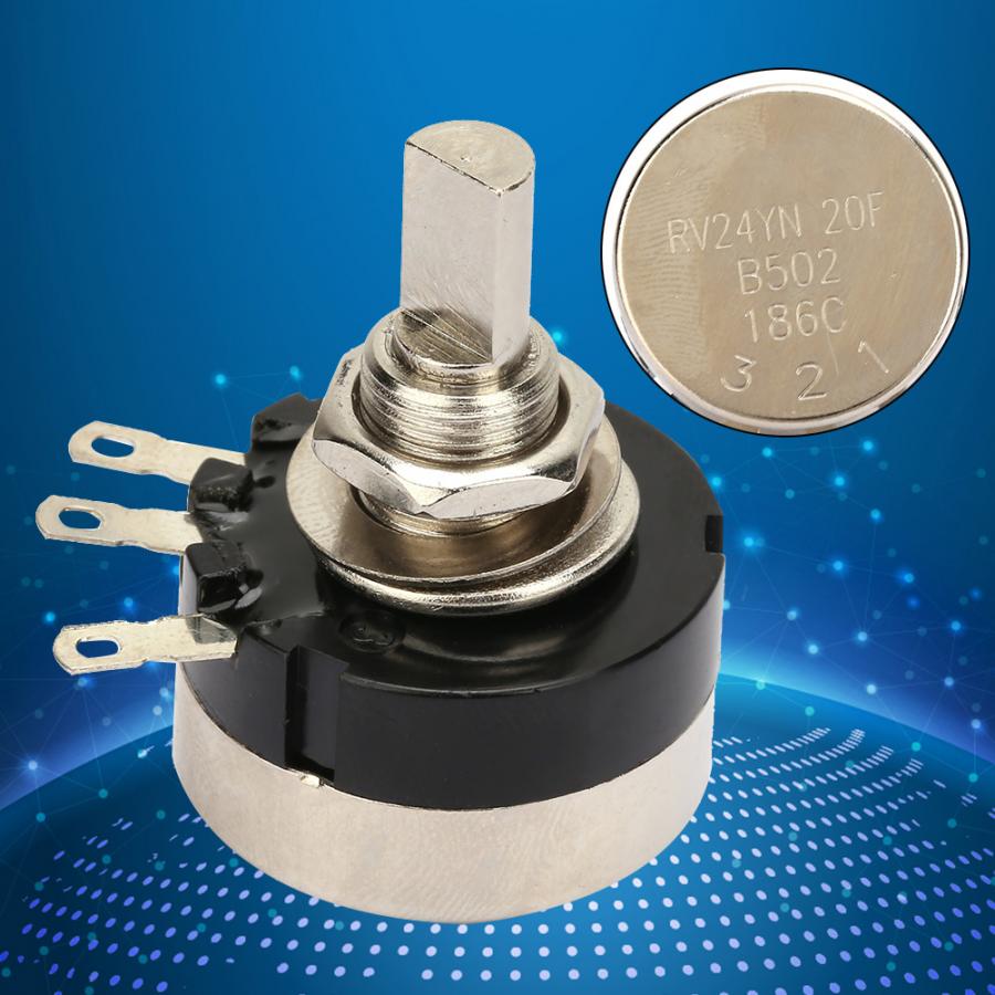 Precision Multiturn Potentiometer Adjustable Resistor High Accuracy Single Circle Carbon Film Potentiometer 5K Resistance B502