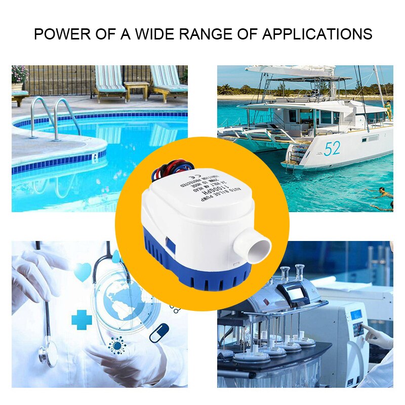 12V Bilgenpumpe 1100GPH Automatische Boot Marine Wasserpumpe Tauch Yacht Boot Motor Wasserflugzeug Hausboot Pumpe