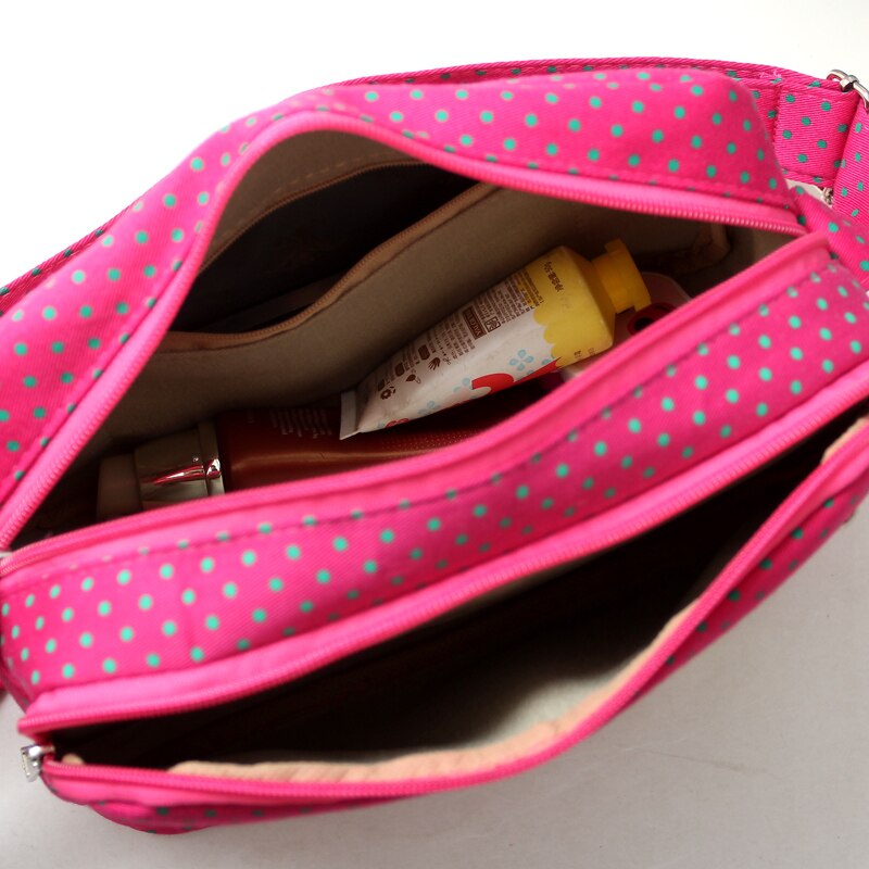 Hotsale dot mönster mamma blöja väska baby stuff arrangör förvaring för barnvagn barnbar 15 färger baby care bag mochila