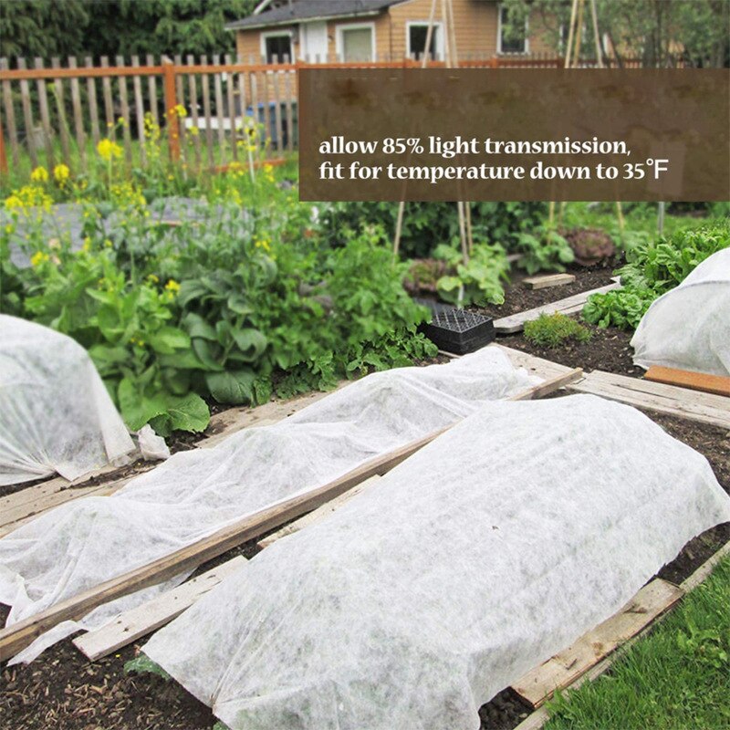Hvid frysebeskyttelse varm værd flydende rækkebetræk og plantetæppe plantedæksler 1.6 x 9m 5 x 25ft haveplante tæppe plante co