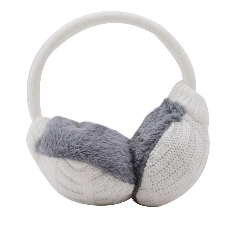 Warm Ear Muffs Cover Winter Knitted Earmuffs For Women Winter Ear Protector Plush Winter Ear Warmers: White
