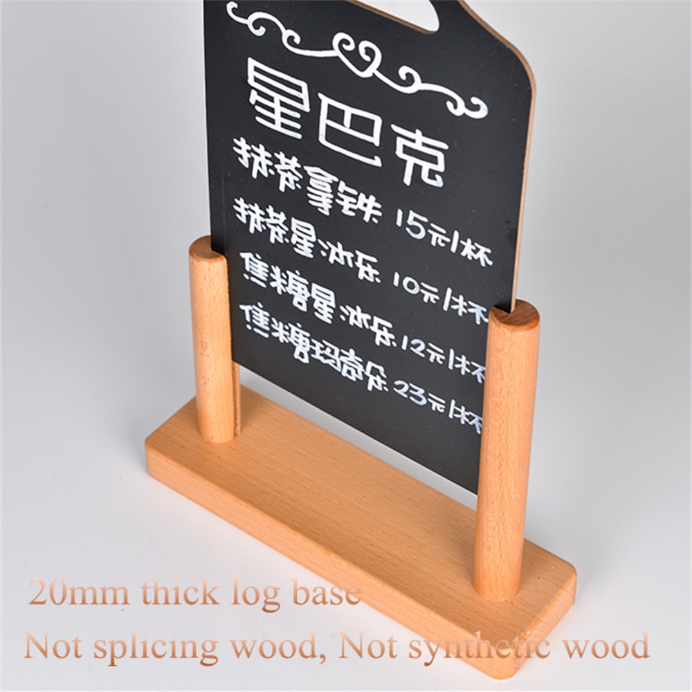 A5 210*148mm Double Side Diy Wooden Restaurant Upright Menu Price Sign Table Display Stand Menu Frame Advertising Chalkboard