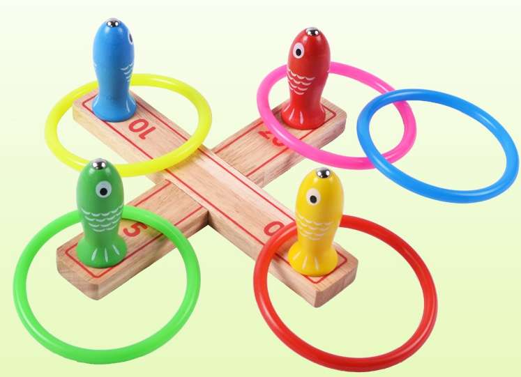 Holz Magnetischen Angeln Ring Spiel FrüHenne Bildung Puzzle Spielzeug Familie freundlicher Vaterschafts ÜSpund Werfen