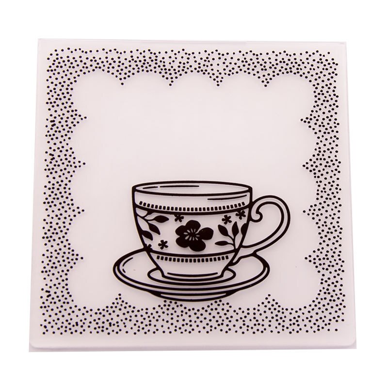 Flower Tea Cup Arrivals Scrapbook Dot DIY Paper Cutting Dies Scrapbooking Plastic Background Folder