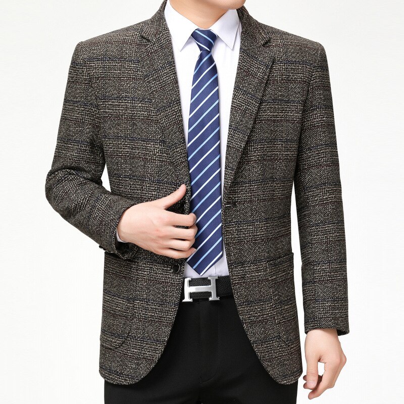 Mens Brand Blazer British's Style Casual Slim Fit Suit cotton Male Blazers top Coat Jacket