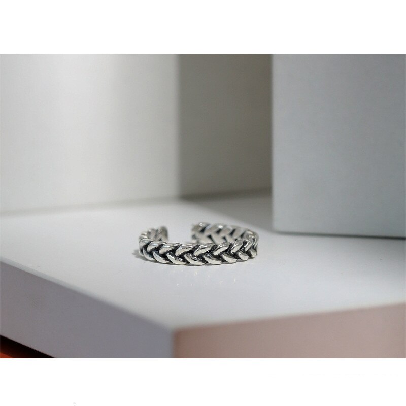 100% 925 zehenringe aus sterlingsilber mit gedrehtem, geflochtenem gelenk für damen, vintage-zehenring aus silber, 925 accessoires