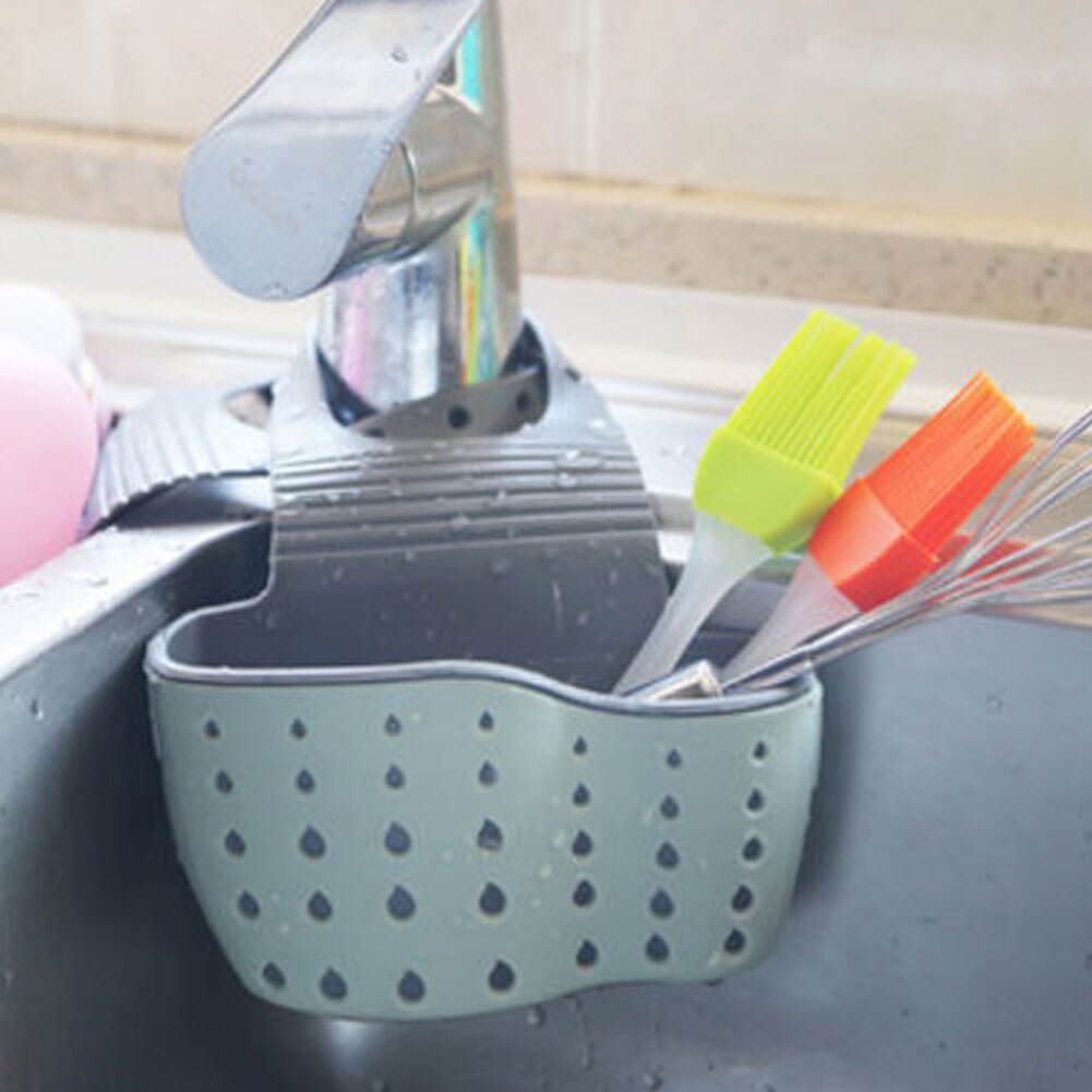 Kitchen Sink Sponge Drain Rack With Adjustable Strap Sink Area Organizer Bathroom Cooking Shelf Organizer Supply Sink Soap Shelf