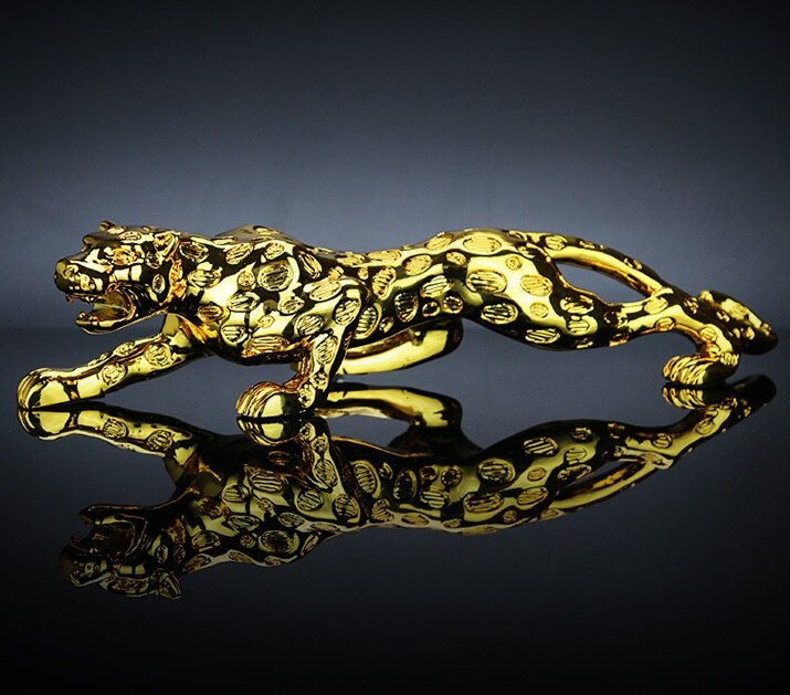Leopard skulptur statue harpiks leopard vildt dyr hjem dekoration tilbehør bil dekoration statue håndværk: 1 / M