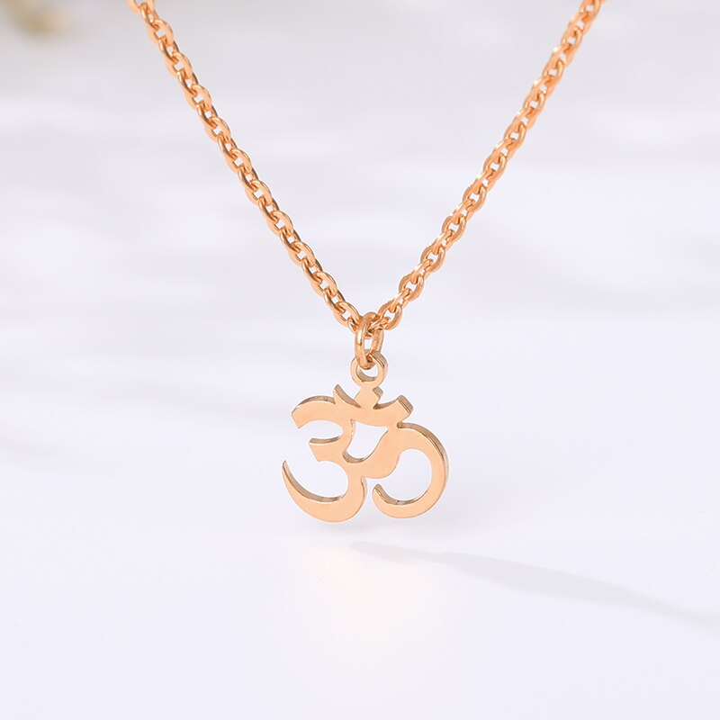 unisex Indische Sanskrit OM Symbol Halskette Für Frau Männer Gold Kette empfindlich OM Halsketten Anhänger Schmuck Zubehör