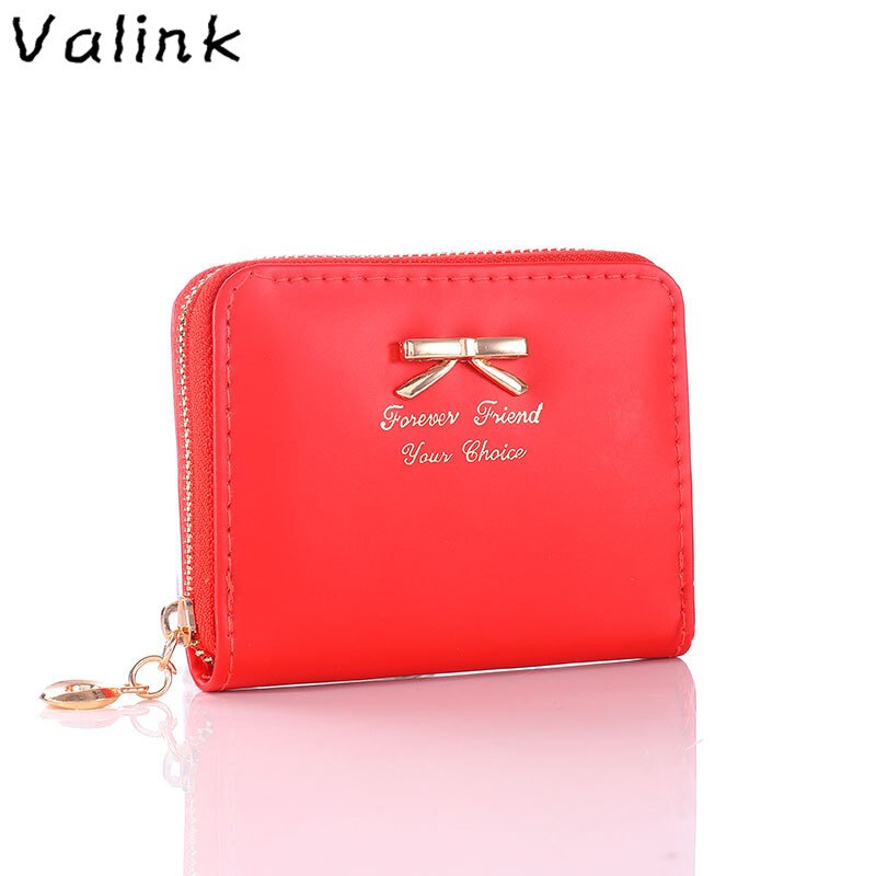 Valink Brand Wallet Women Bowknot Small Purse PU Leather Wallet Female Zipper Coin Purse Wallet Carteras Mujer