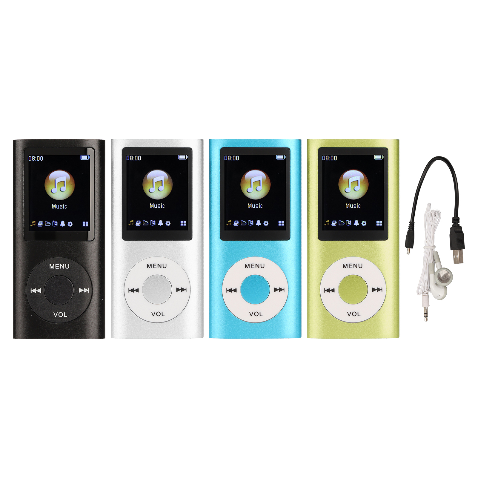 Mini Lettore MP3 con Schermo LCD da 1,8 Pollici, Audio Lossless, Portatile per Corsa, Palestra, Sport, Supporto Scheda TF da 16GB