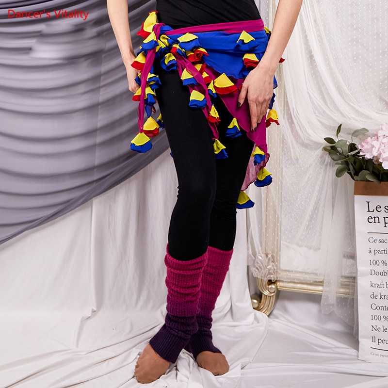 Buikdans Kostuum Voor Vrouwen Buikdans Rok Wrap Hip Sjaal Met Bloemblaadje Mode Taille Rok