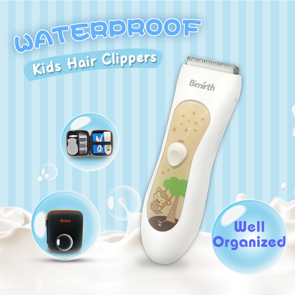 Baby Hair Clipper Electric Waterproof Toddler Haircut Barber Silent Cutting Trimmer USB Rechargeable Ceramic Blade Washable