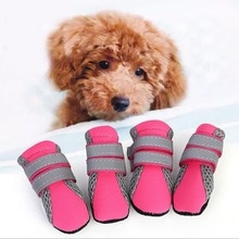 Zomer Hond Schoenen 4 stks/set Ademend Duiken Stoffen Kleine Grote Hond Laarzen Antislip Reflecterende Voor ChiHuaHua