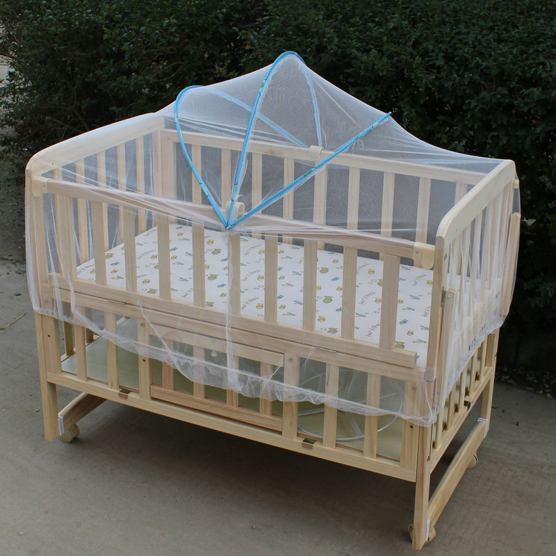 Neugeborenen Baby Krippe Moskito Netz Mit Halfter Bogen Tragbare Faltbare Krippe Anti-Moskito Abdeckung Geeignet Für 80-120cm cm: passen 100x60-120x60cm