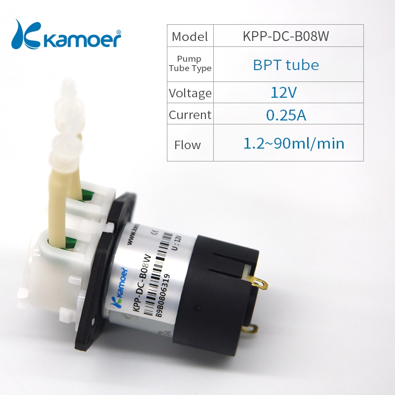 Kamoer KPP 3V/6V/12V/24V Small Peristaltic Pump with DC Motor and BPT tube): KPP-DC-B08W