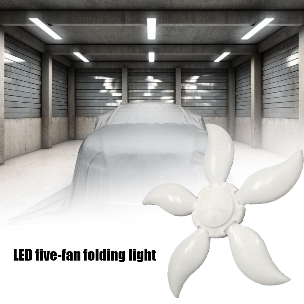 Super lys foldbar led 5-blæser garagelampe 75-90w koldt lys konstant strøm  e27 skrue mund flyvende tallerken lys