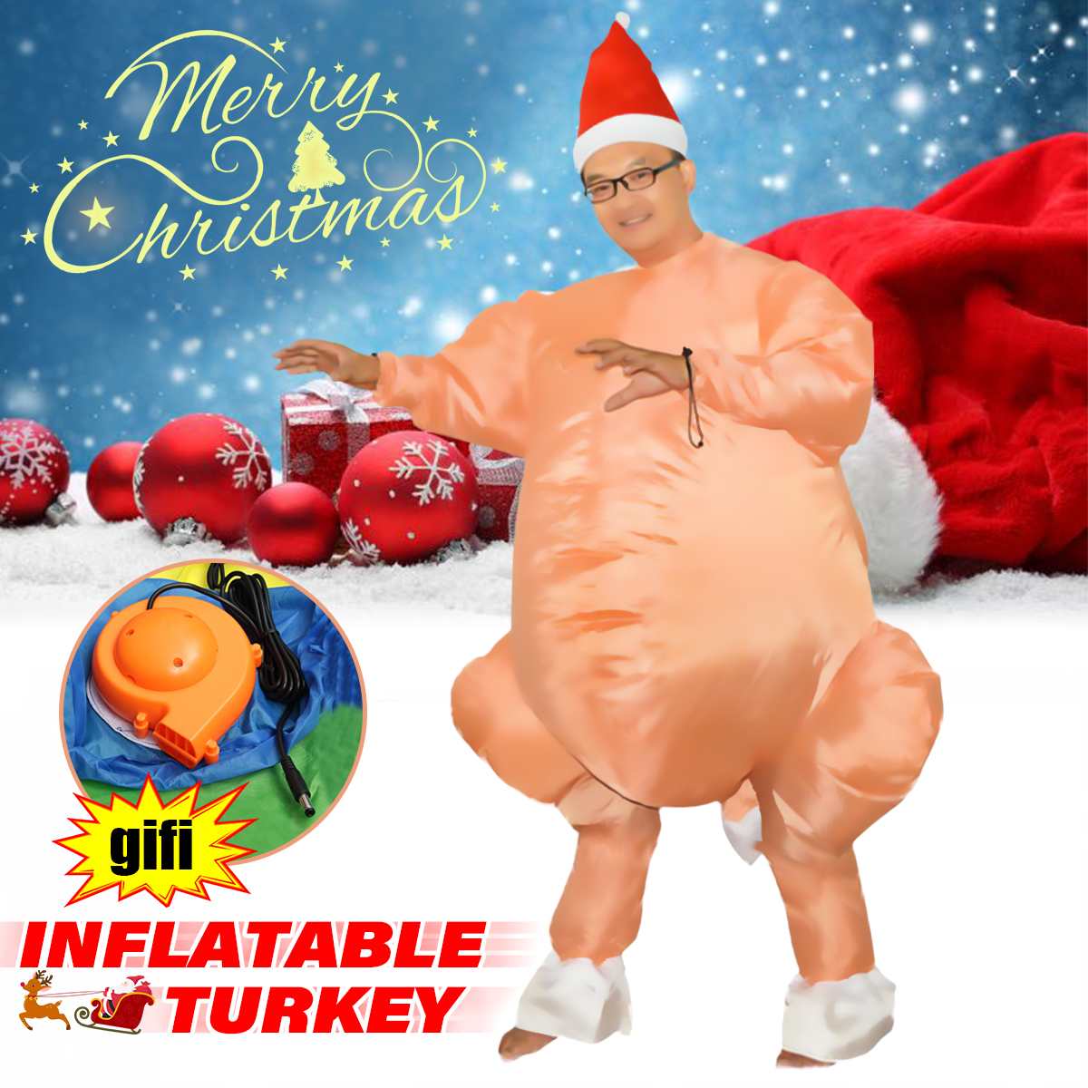 Géant gonflable père noël en plein air décoration de noël pour la maison cour jardin 1.5m noël pain d'épice bonhomme de neige pour la fête de nouvel an