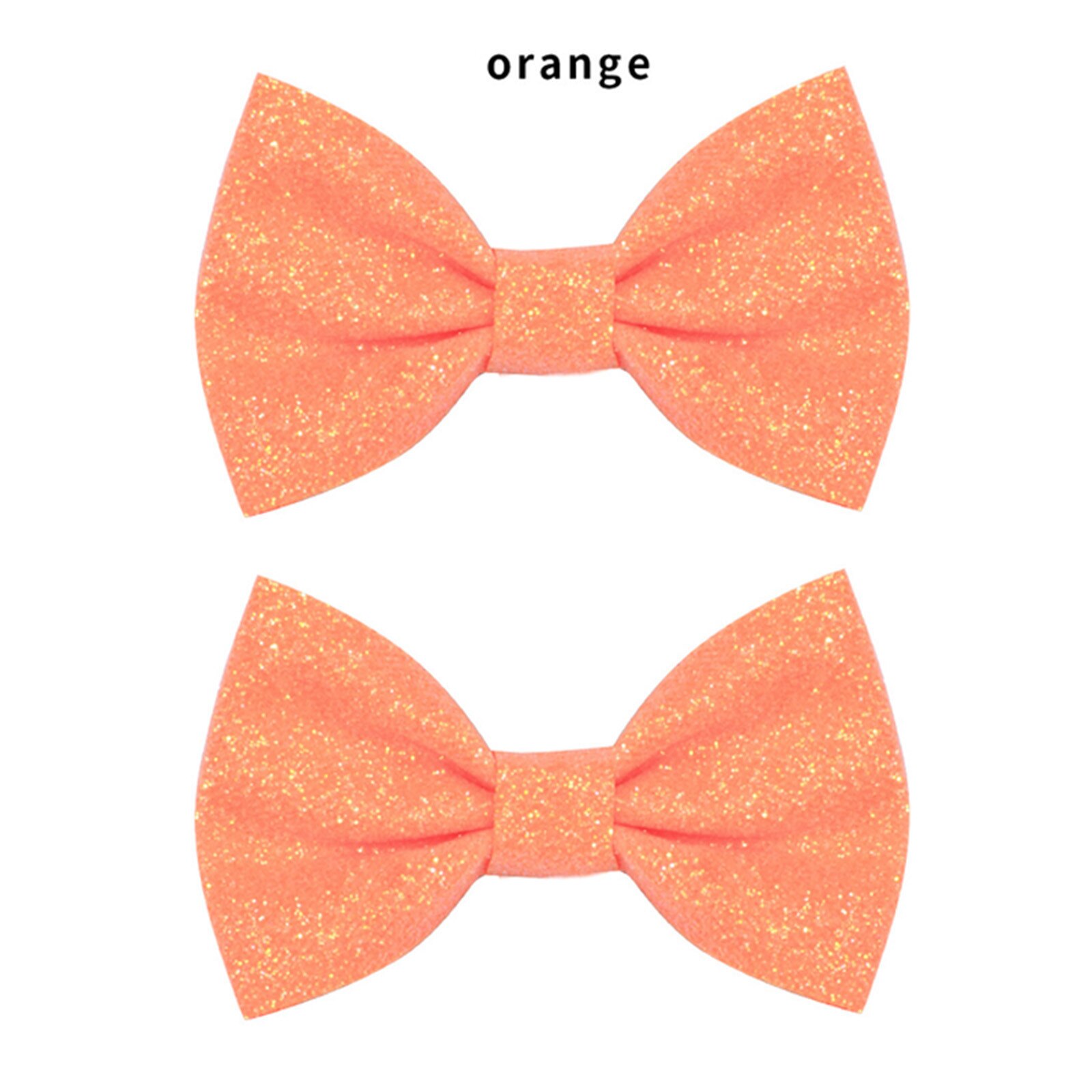 1 paire de pinces à cheveux pour bébés filles, bandeau pour petites filles, pince à cheveux solide avec nœud scintillant: Orange