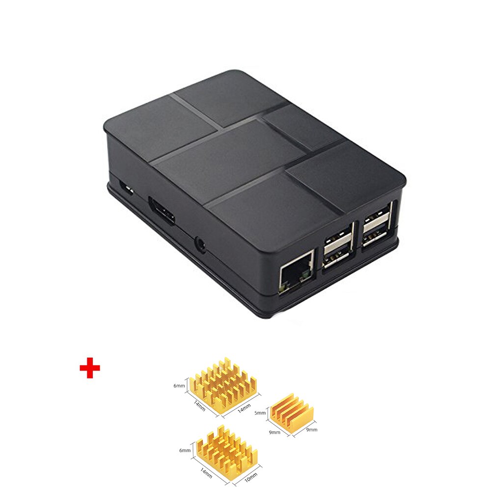 S ROBOT Raspberry Pi 3 shell ABS shell black protective shell cover shell Raspberry Pi 3 Model B shell box RPI123: Kit1