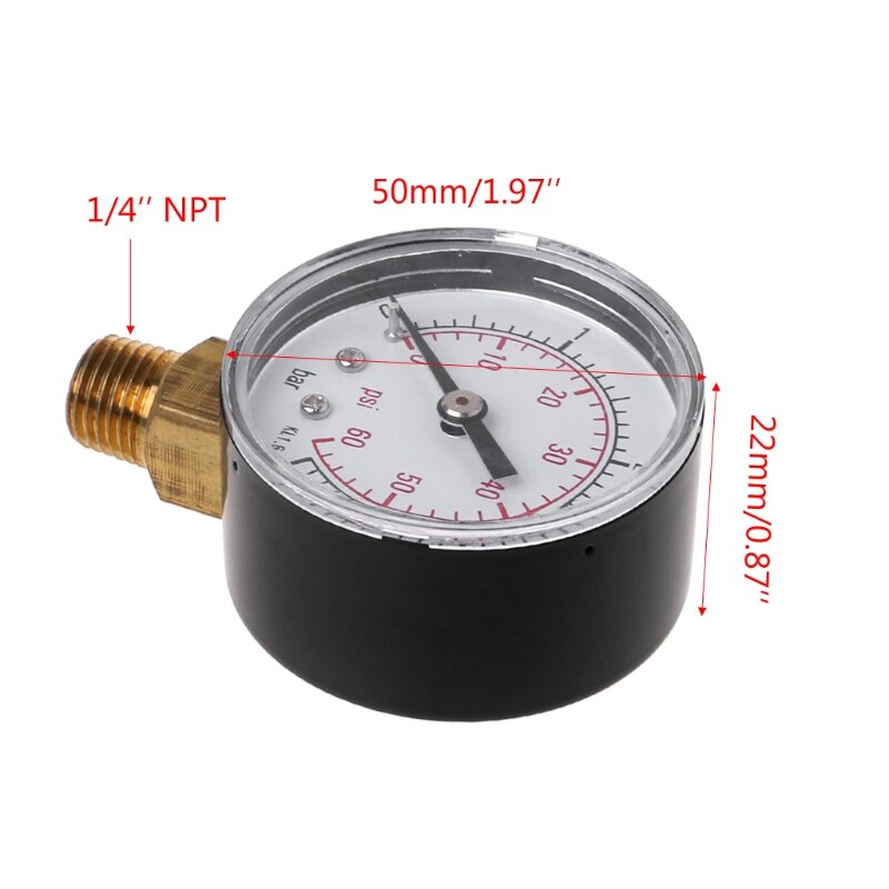 0-60PSI Mini Manometer Meter Pool Spa Filter Wasser Manometer Messung Werkzeug 1/4 "NPT
