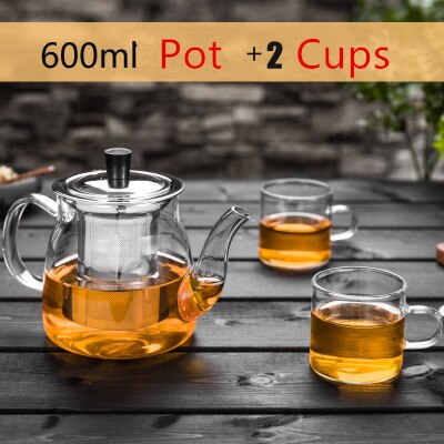XING kilogram wysokiej temperatury szklany zestaw robić herbaty czajniczek, filtr ze stali nierdzewnej grube szkło garnek czajnik czerwona herbata: 19-KL5