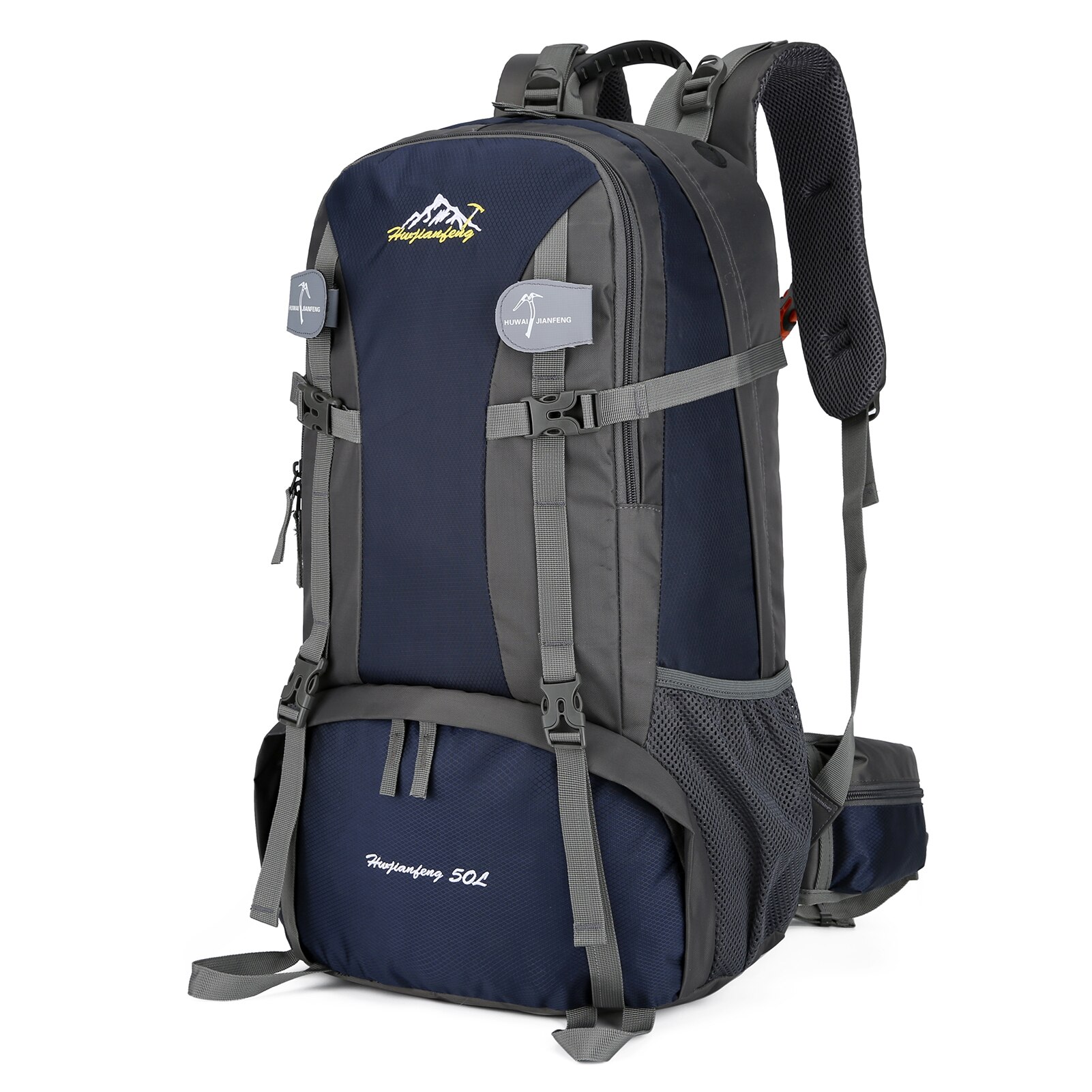 50L Trekking Backpack Hiking Backpack for Mountaineering Travelling Camping: Blue