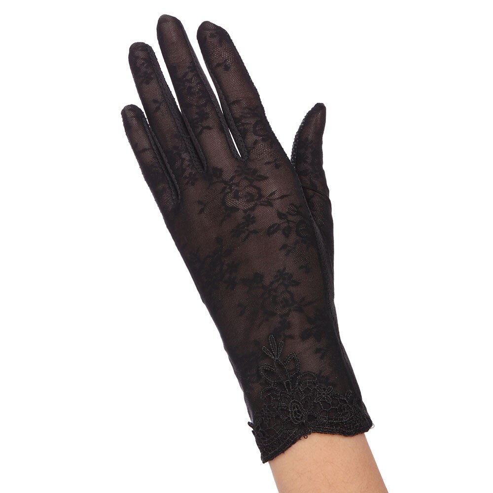 neue Stil frauen Handschuhe Sommer UV-Beweis Fahren Dünne Handschuhe Dame Handschuhe Spitze Handschuhe Heiße Verkäufe wolovey guantes: Schwarz