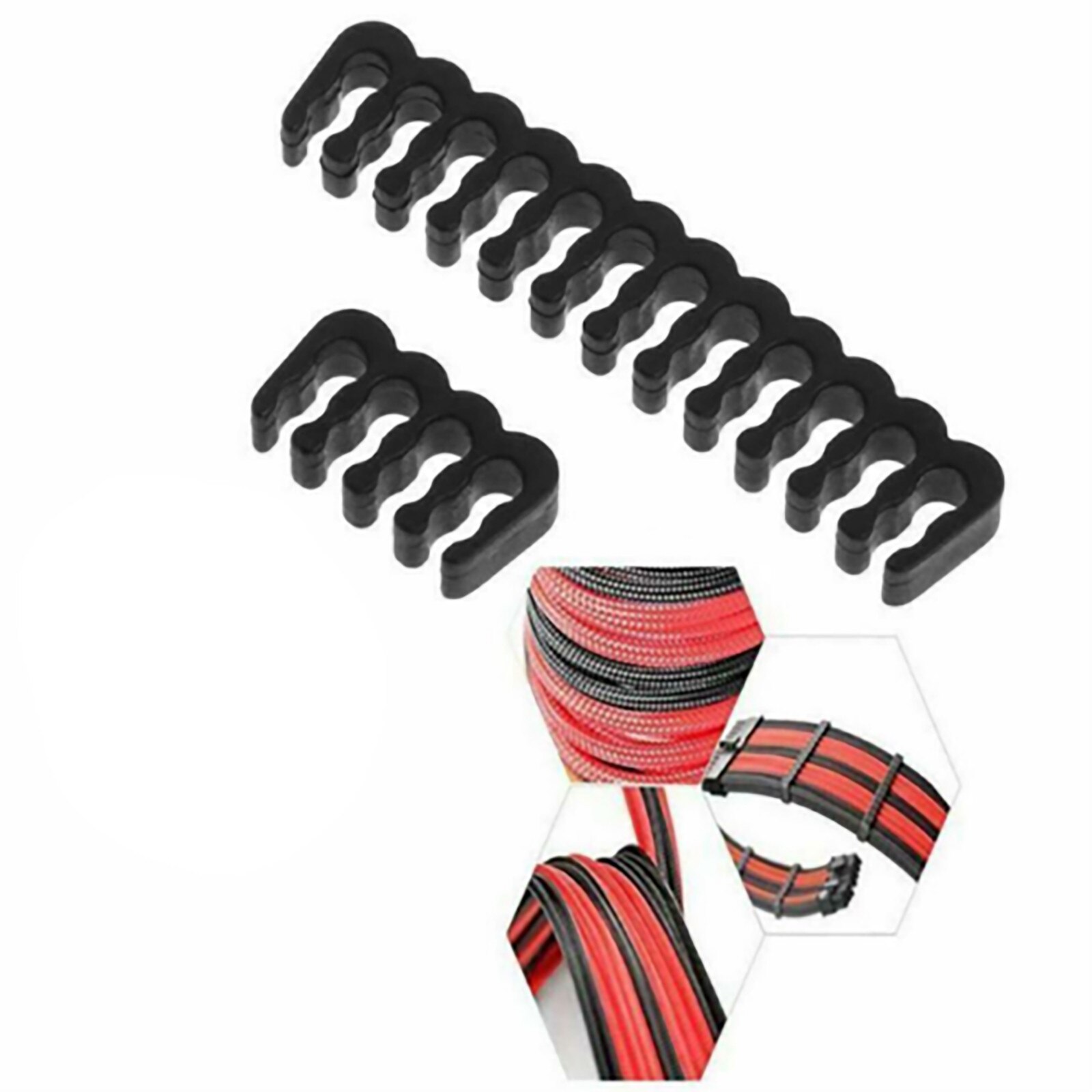 Black Open Cable Comb Set Cable Comb/clip/organizer/dresser For Pc Power Cable Wiring 4/6/8/24 Pin Computer Cables Manager#y30