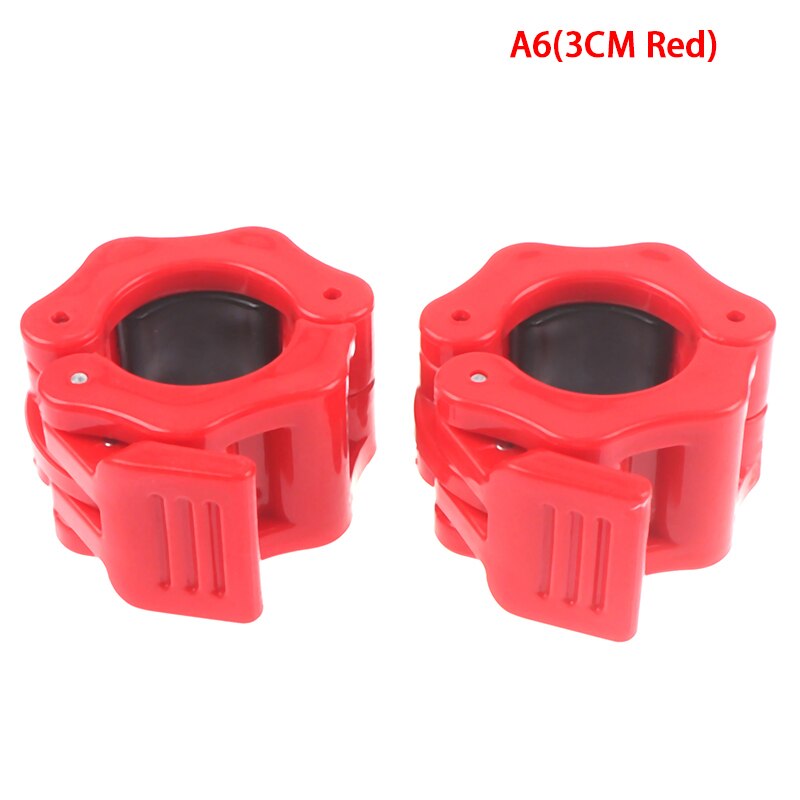 2 stuks halter barbell kraag clips klem gym gewichtheffen fitness training nieuwe 25mm/28mm/30mm: A6(3cm rode)