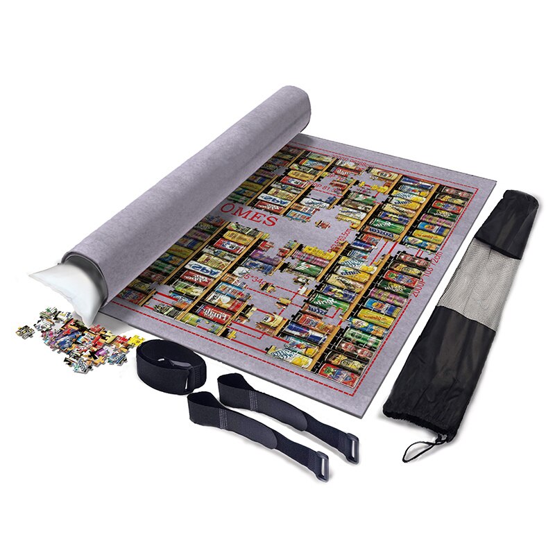 Portable Puzzle Rollup Mat Jigsaw Roll Felt Pad Playmat Puzzles Blanket For Up to 3000 Pieces Jigsaw Rug Puzzle Felt Storage Mat