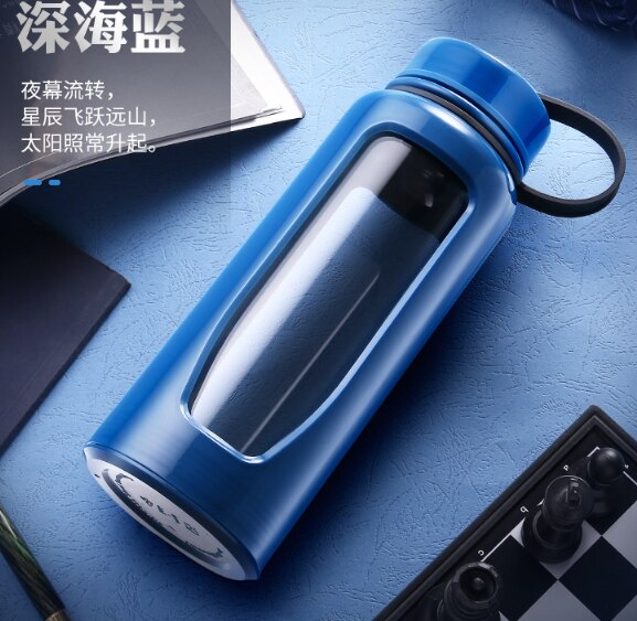 Glas Flasche Wasser Flasche 1000Ml Glas Wasser Flasche Thermos Glas Glaskolben Sport Glas Flaschen Fahrrad Becher Doppelten Boden Glas thermos: 1300ml / Blau